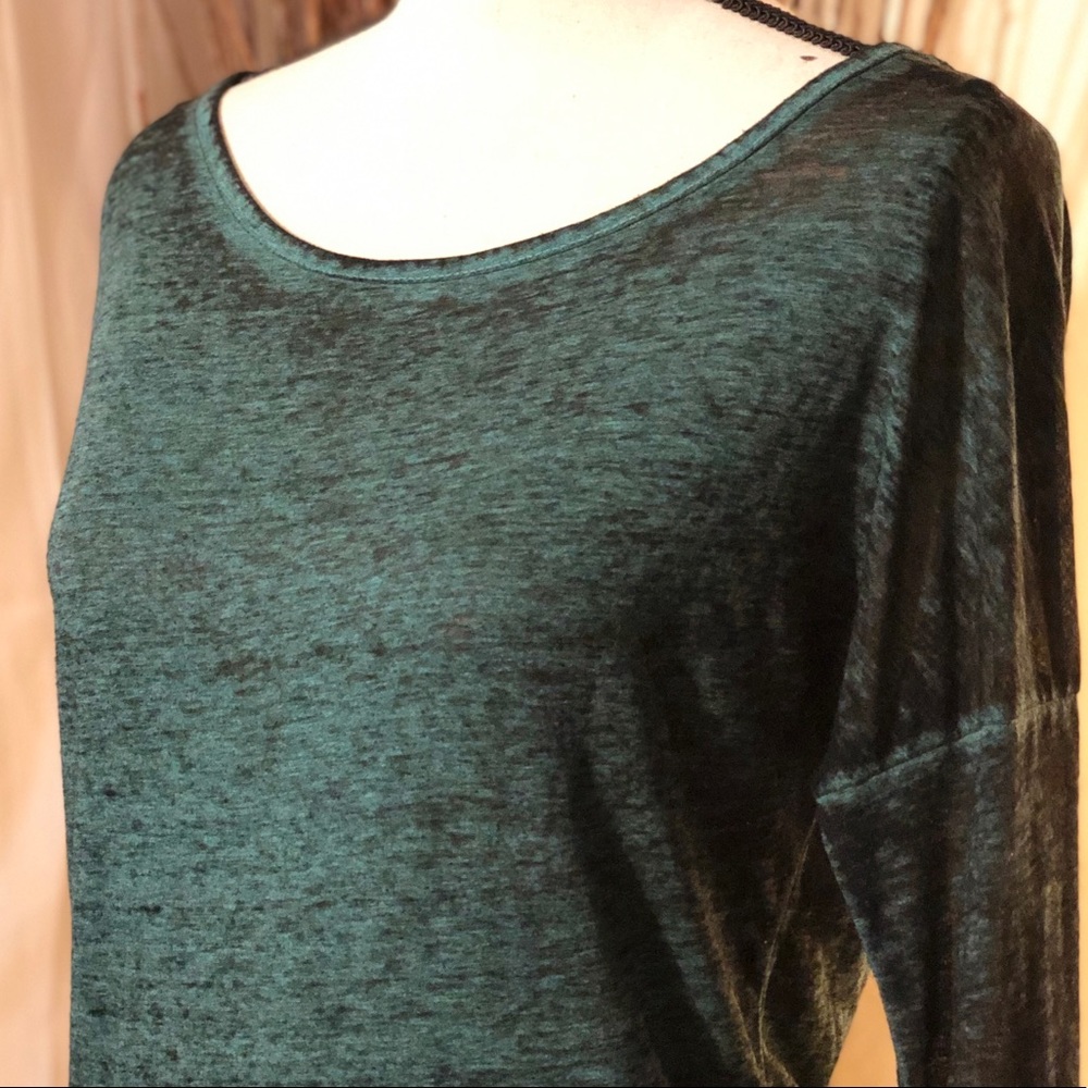 SUGAR • Burned Out Teal & Black Top